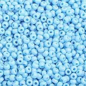 Seed Beads 10/0 Op. Light Blue Strung 1011