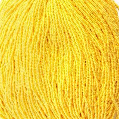 Seed Beads 11/0 Opaque Golden Yellow Luster Strung