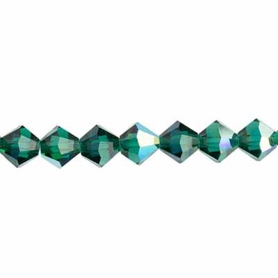 Preciosa 5in Strand Rondell 6mm 21pcs Emerald AB
