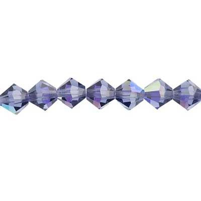 Preciosa Czech Crystal Bead Rondell 4mm 40pcs Tanzanite AB 122