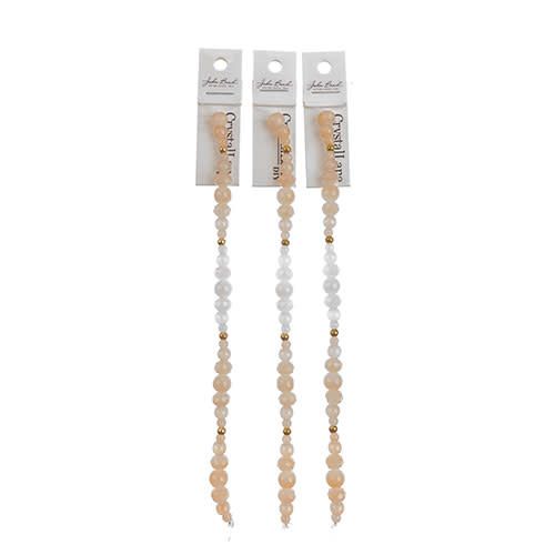 Crystal Lane DIY Designer 7in Bead Strand Glass and Metal Gray Assorted Sizes