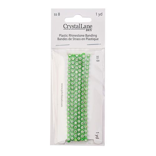 Crystal Lane Rhinestone Banding 1yd 1row ss8 Mint Casing/ Crystal