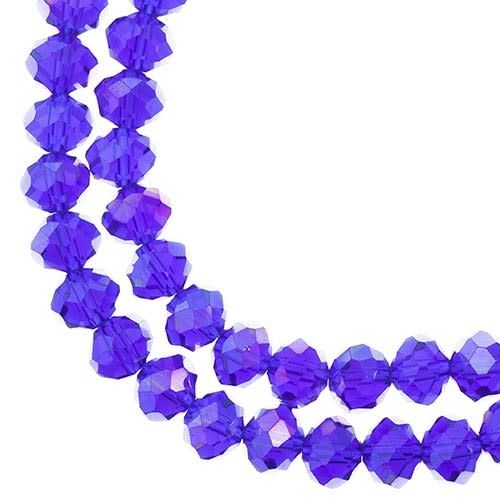 Crystal Lane Rondelle 2Strand 7in (apx46pcs) 8x10mm Transparent Sapphire AB 90105-46