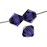 Preciosa Czech Crystal Bead Rondell 4mm 40pcs Deep Tanzanite  125