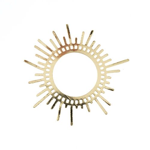 Beadwork Findings Gold Pendant Sun 42x45mm 2pcs