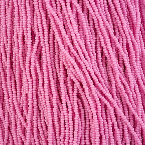 Seed Beads 11/0 Bubble Gum Pink Chalk Dyed Solgel Strung43237