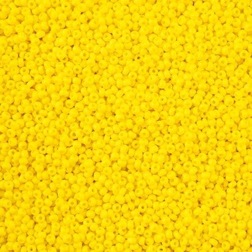 Seed Bead 11/0 Cut Opaque Lemon Yellow 100g Bag Loose