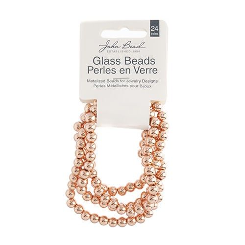 Metalized Glass Beads 6mm Copper 24in