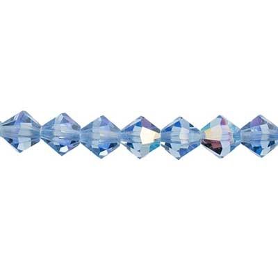 Preciosa Czech Crystal Bead Rondell 4mm 40pcs Light Sapphire AB 107