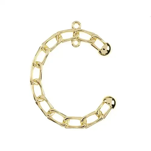Beadwork Findings Gold Pendant Chain Half Circle 28x35mm 3pcs