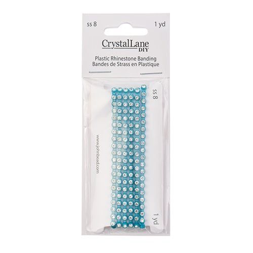 Crystal Lane Rhinestone Banding 1yd 1row ss8 Aqua Casing/ Crystal