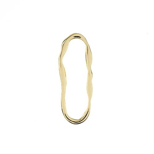 Beadwork Findings Gold Pendant Organic Oval 13x35mm 5pcs