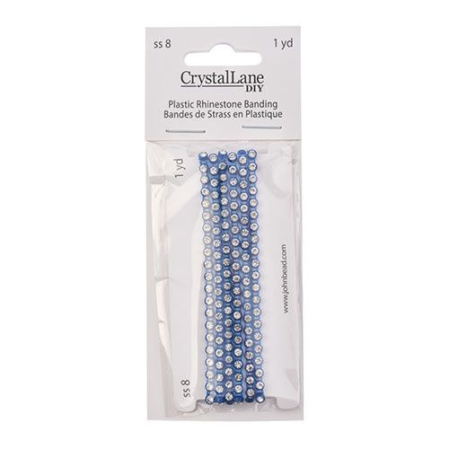 Crystal Lane Rhinestone Banding 1yd 1row ss8 Royal Blue Casing/ Crystal