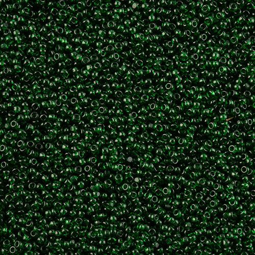 Seed Bead 11/0 Cut Transparent Medium Green 100 g Bag Loose