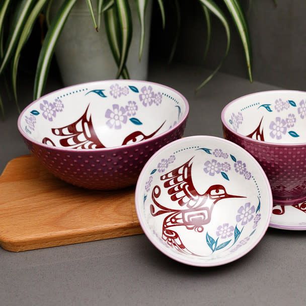 Porcelain Art Bowl M - Hummingbird