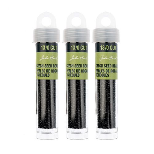 Seed Bead 13/0 Cut 13g vial Opaque Black
