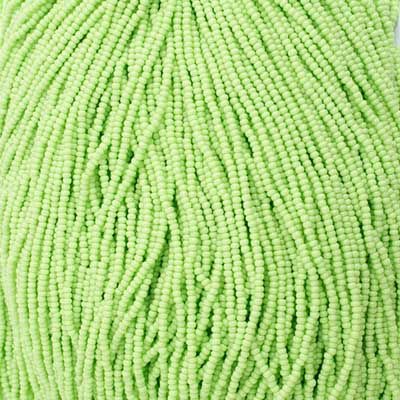 Seed Beads11/0 Op. Pale Green Strung 34908*