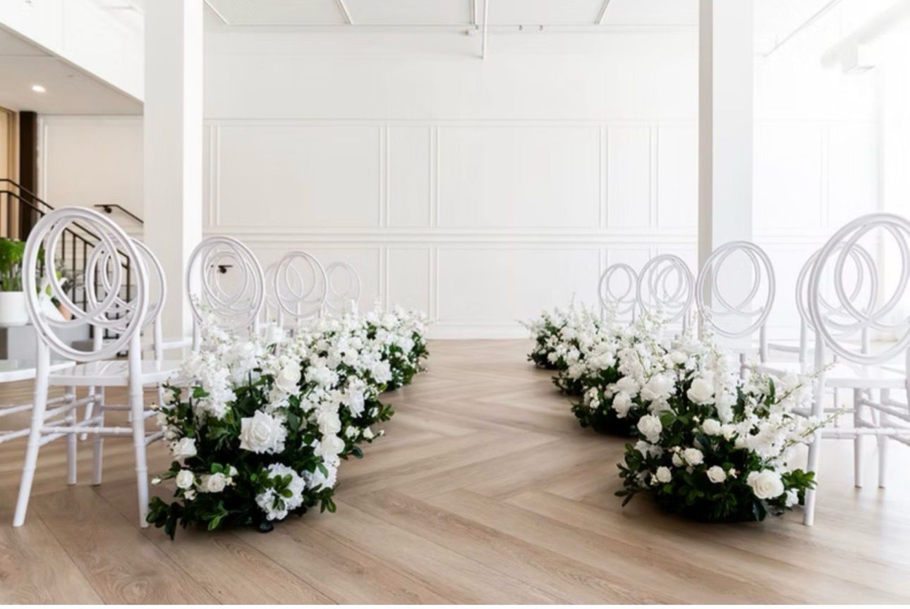 15 Large Greenery &amp; White Floral Aisle Arrangements