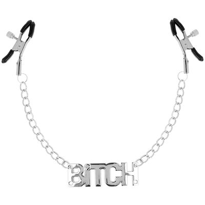 OHMAMA FETISH NIPPLE CLAMPS WITH CHAINS – BITCH