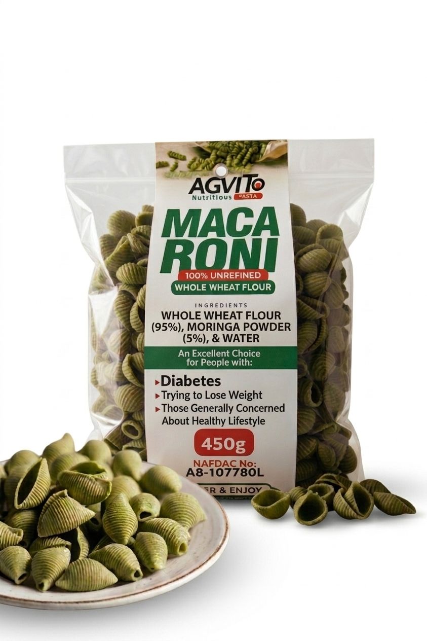 WHOLE WHEAT + 5% MORINGA POWDER MACARONI SEASHELL