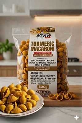 WHOLE WHEAT+ 3% TURMERIC POWDER MACARONI SEASHELL