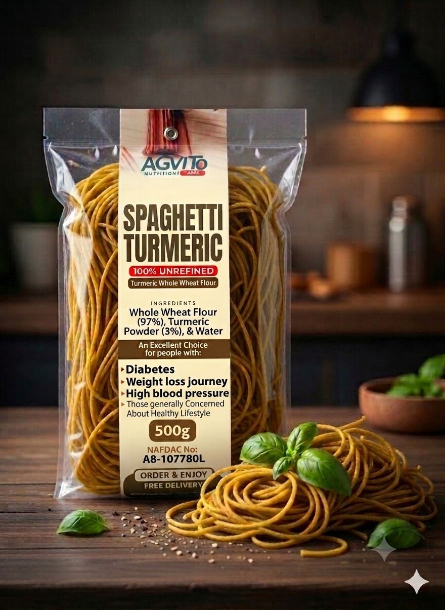 WHOLE WHEAT+ 3% TURMERIC POWDER SPAGHETTI