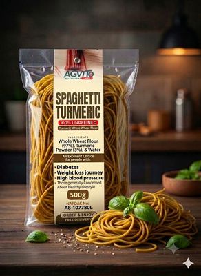 WHOLE WHEAT+ 3% TURMERIC POWDER SPAGHETTI