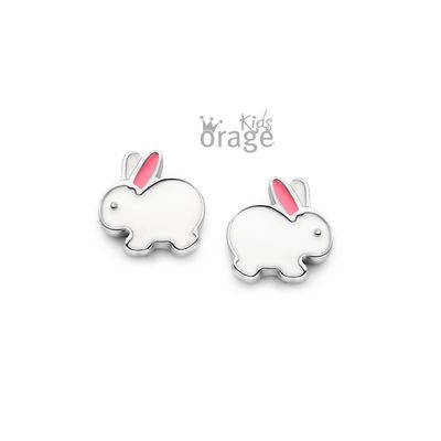 K2274 Oorringen konijn wit roze K2274 Oorringen konijn wit roze