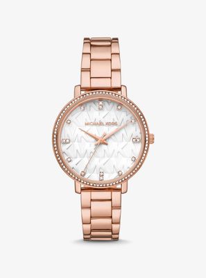 Pyper Pavé Rose Gold-Tone Logo Watch Pyper Pavé Rose Gold-Tone Logo Watch