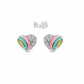 Oorringen hart multi color 925 rh cz