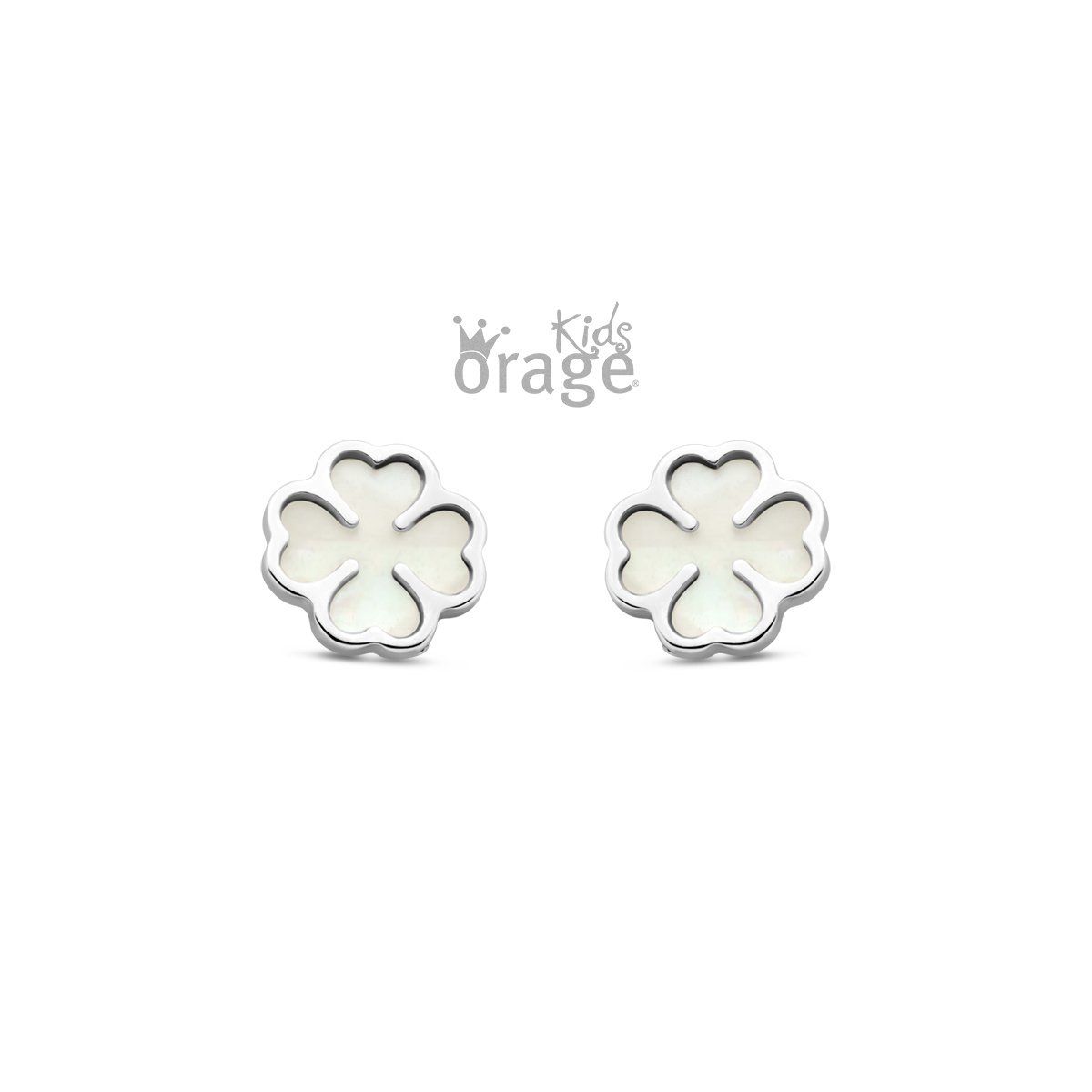 K2553 Oorringen klavertje 4 parelmoer 925 rh