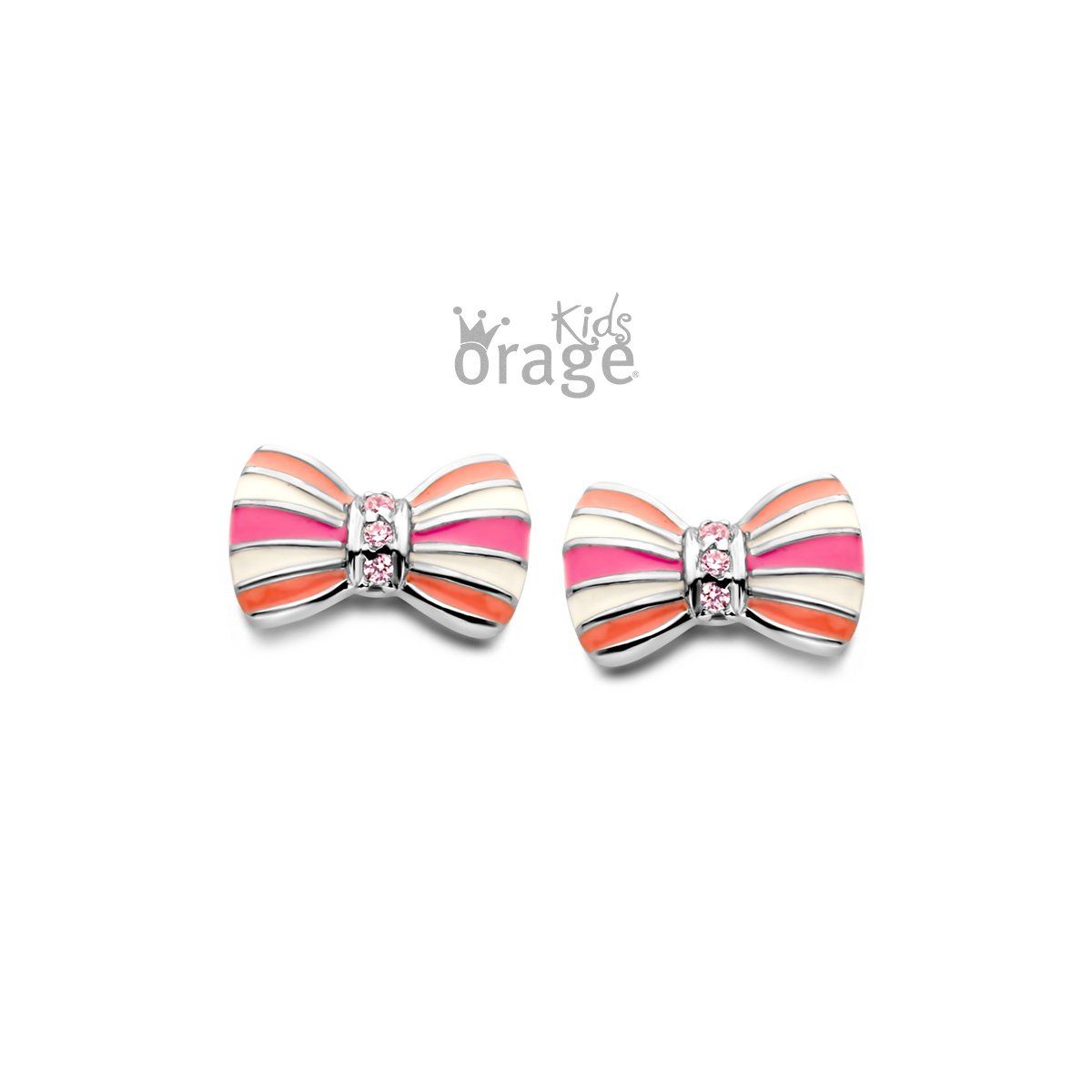K2674-K2267 Oorringen strik roze 925 rh cz