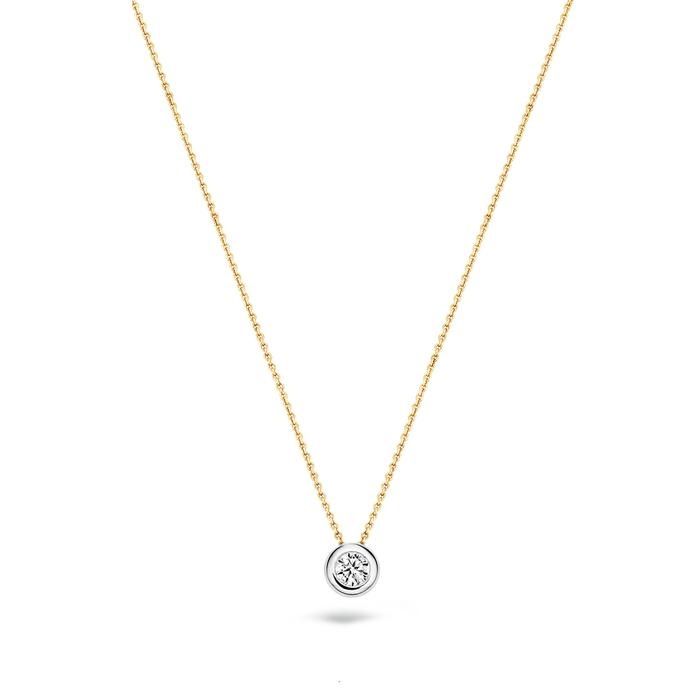Blush Ketting 3052BZI - Geel en Wit Goud (14Krt.) met Zirconia