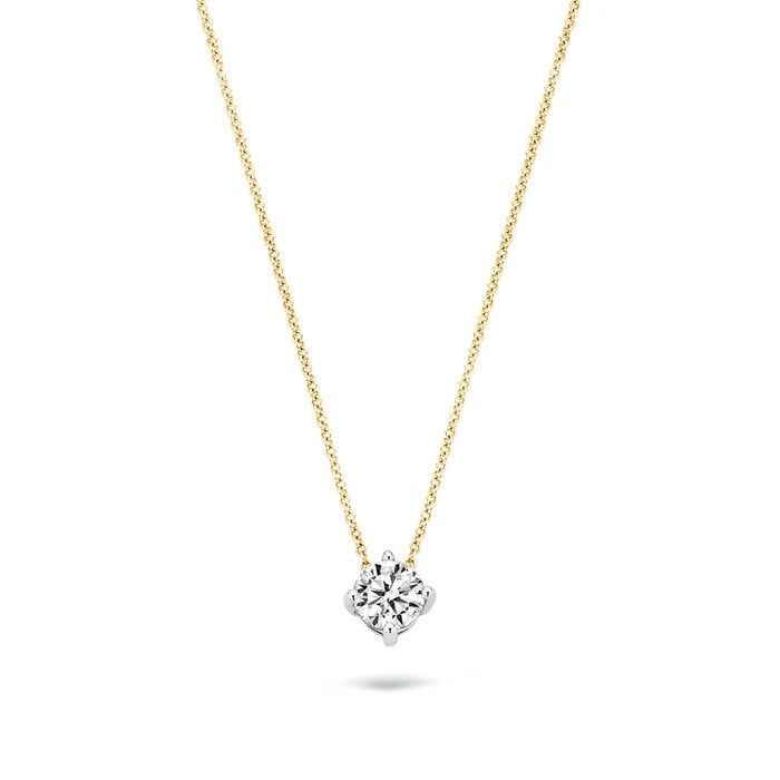 Blush Ketting 3057BZI - Geel en Wit Goud (14Krt.) met Zirconia