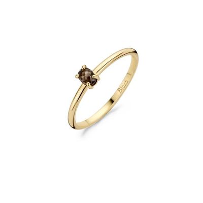 Blush Ring 1204YSQ - Geelgoud met Smokey Quartz (14Krt.)