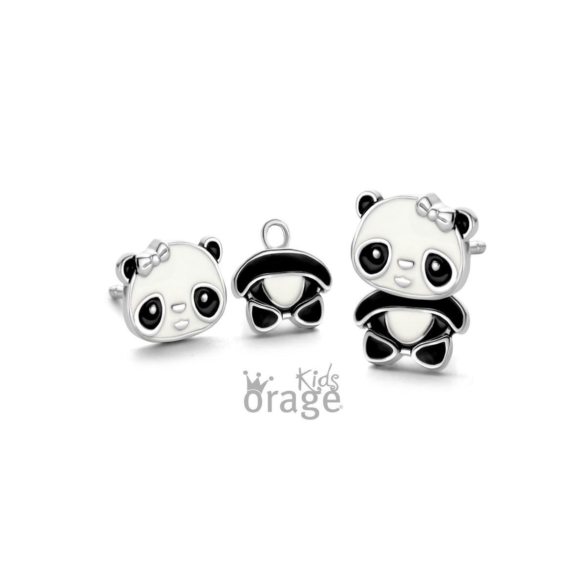 Oorringen panda 925 rh