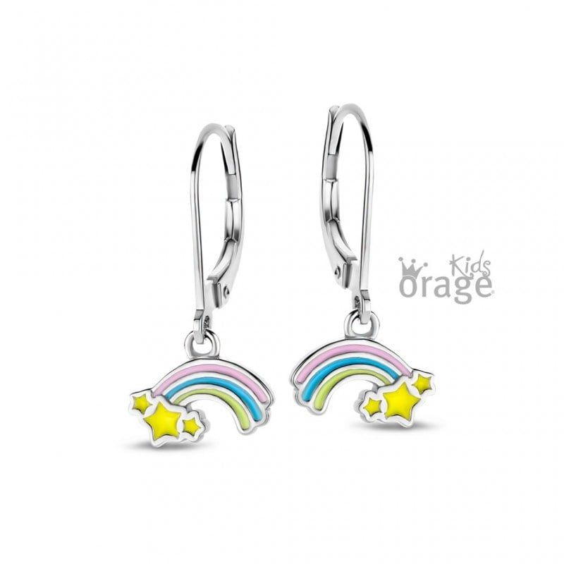 Oorslingers regenboog pastel 925 rh