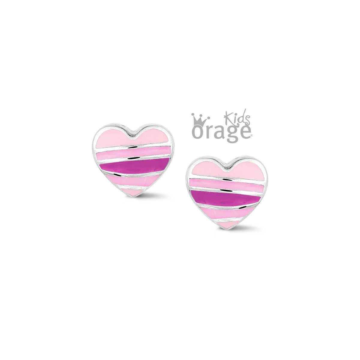 Oorringen hart roze 925 rh