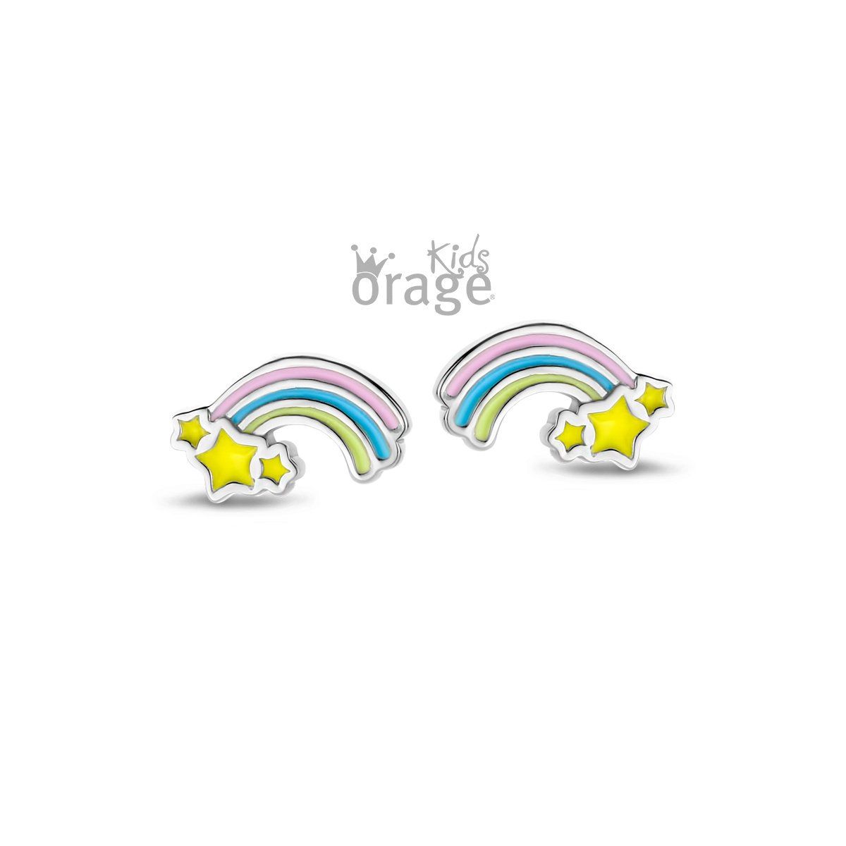 Oorsteker  regenboog pastel