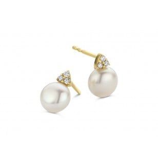Oorbellen 18 kt parel