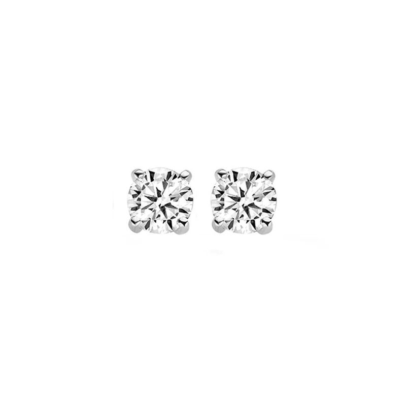 Oorknoppen  Wit Goud (14Krt.) met Zirconia