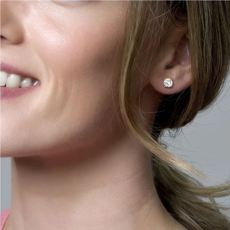 Oorknoppen  Geel Goud (14Krt.) met Zirconia
