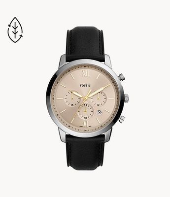 Neutra Chronograph Black Eco Leather Watch
