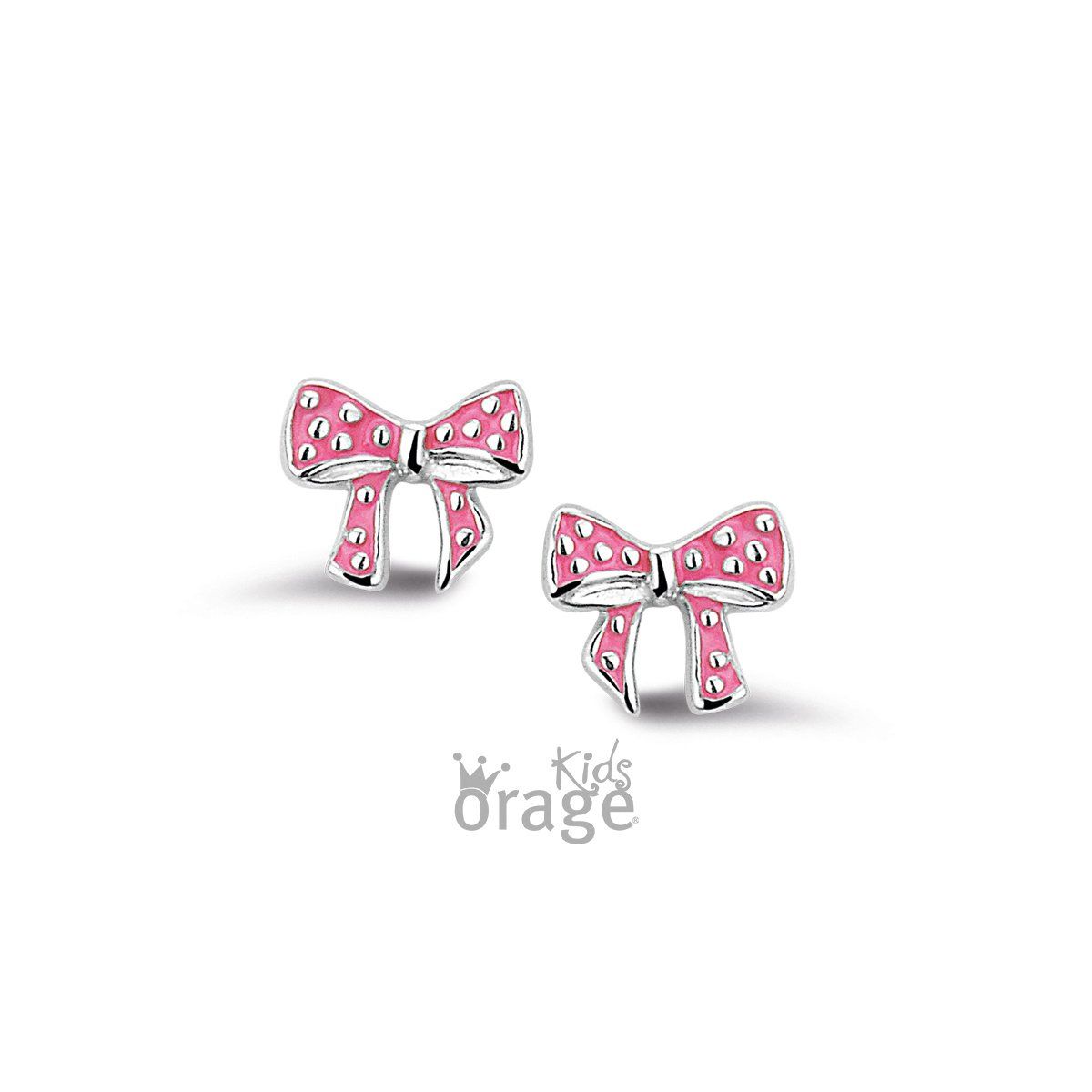 Oorringen roze strik