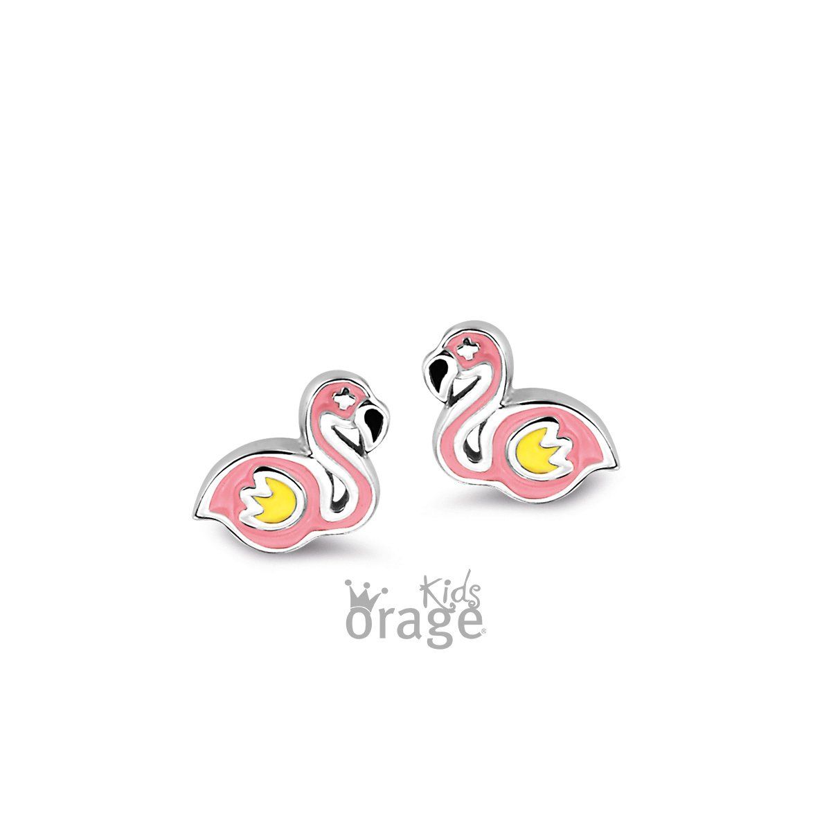 Oorringen flamingo roze