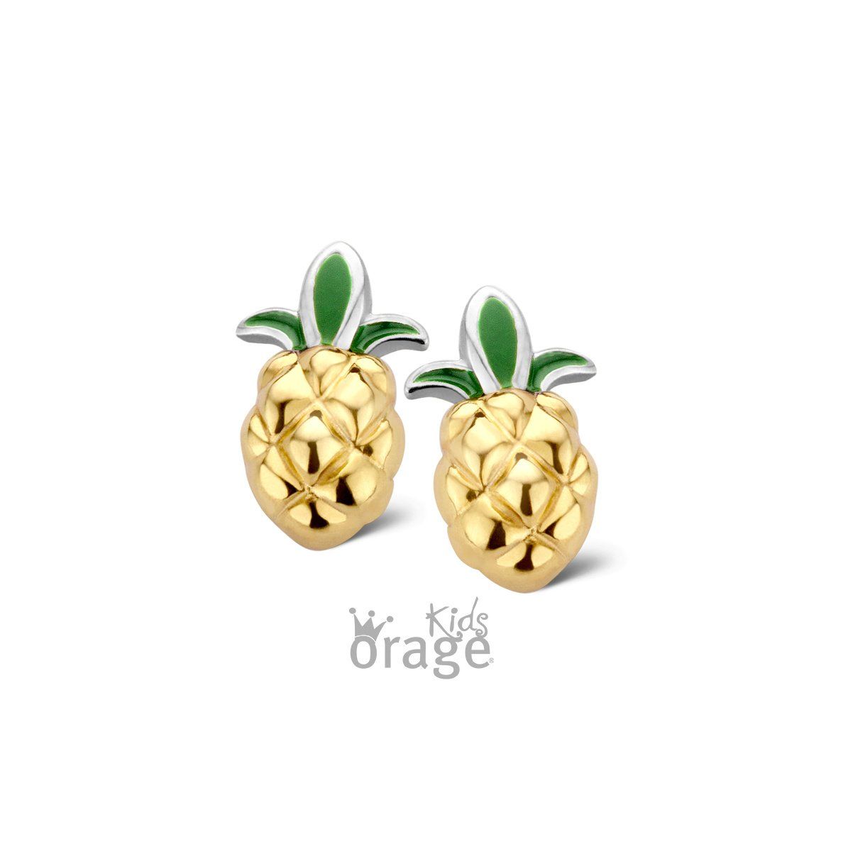 Oorringen ananas geel groen