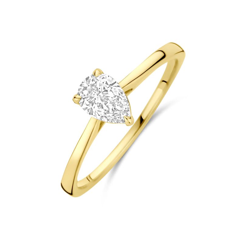 Facette - 14kt - Ring Peervormige lab grown diamant 0.50ct