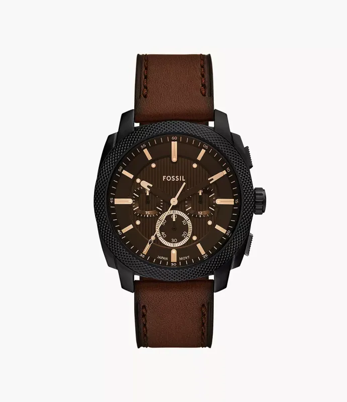 Machine Chronograph Brown Leather Watch