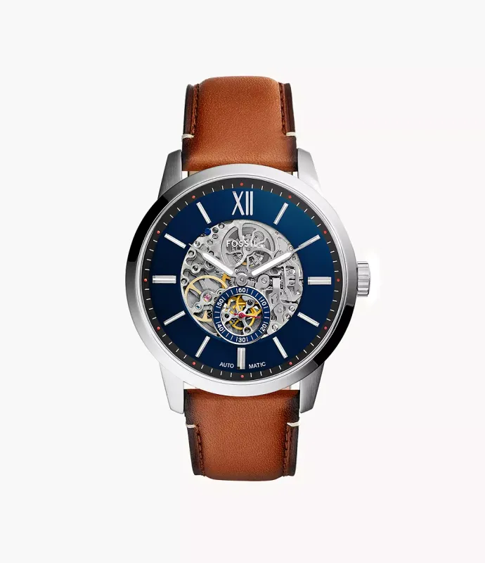 Townsman 48 mm Automatic Light Brown Leather Watch