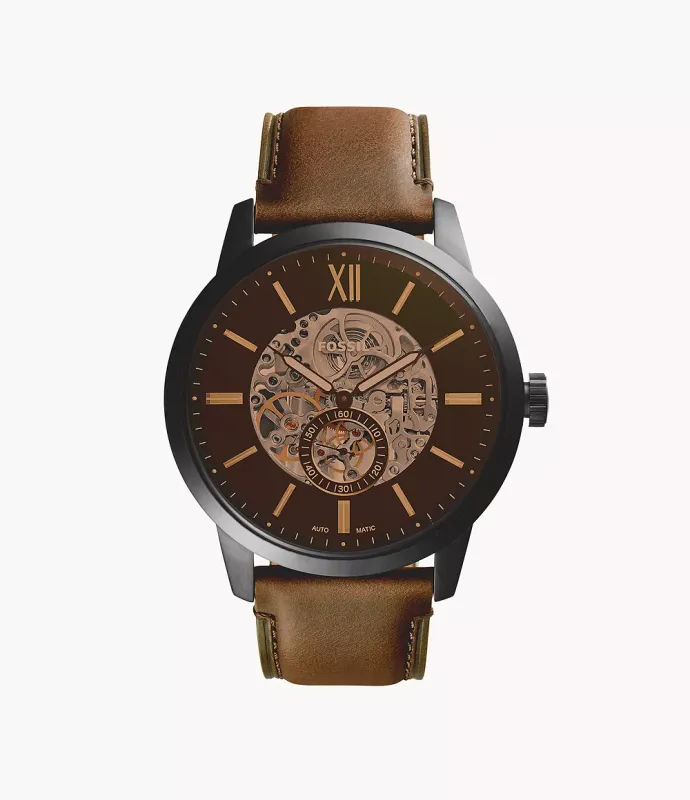 Townsman 48 mm Automatic Brown Leather Watch